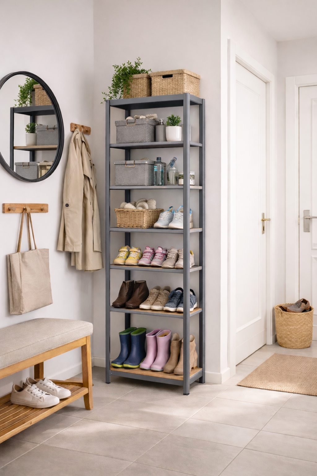 Úzký regál do bytu